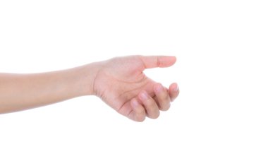 kadın el iş kartı, kredi kartı, boş kağıt veya oth tutun