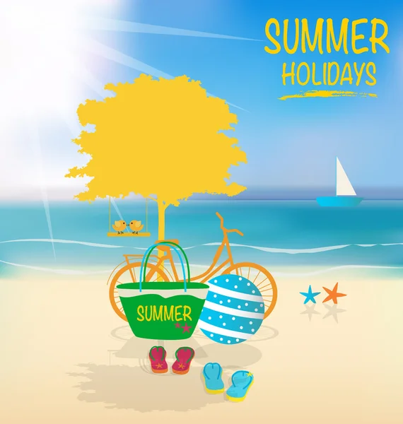 Summer holiday background. Vector illustration. — Stock Vector