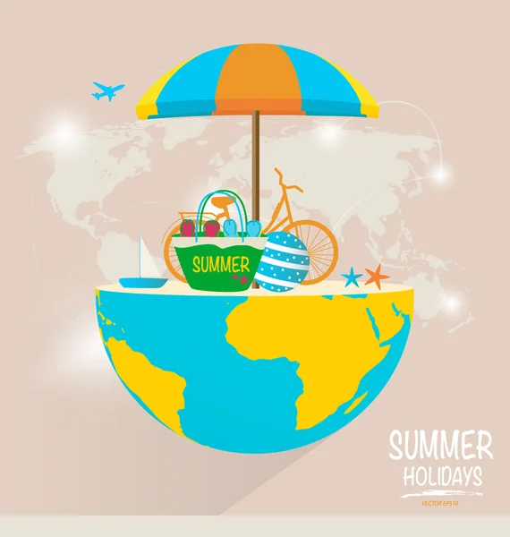 Summer holiday background. Vector illustration. — Stock Vector