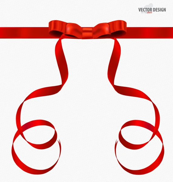 Arcs cadeaux rouges et rubans rouges. Illustration vectorielle . — Image vectorielle