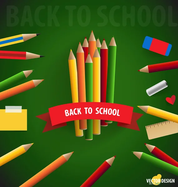 Welcome back to school, vector illustration. — Stock Vector