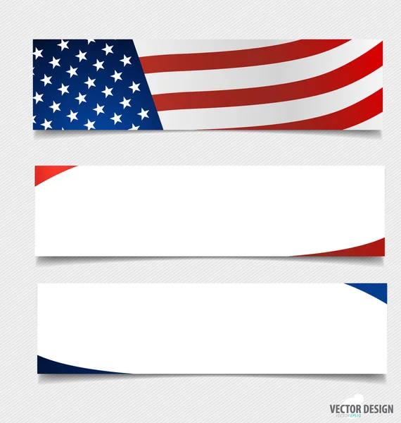 Bandera americana. Ilustración vectorial . — Vector de stock