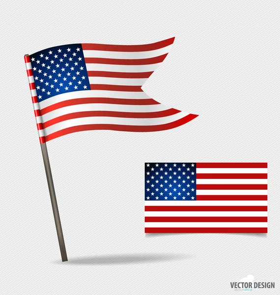 Bandera americana. Ilustración vectorial . — Vector de stock