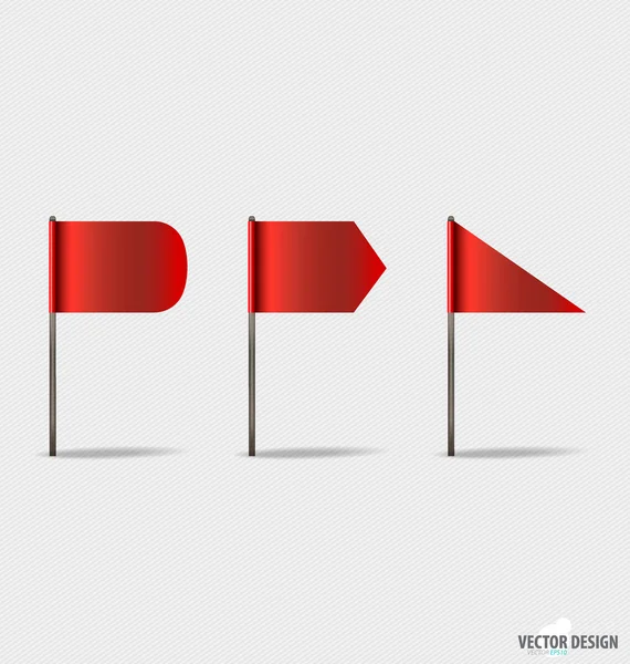 Rote Flaggen. Vektorillustration. — Stockvektor