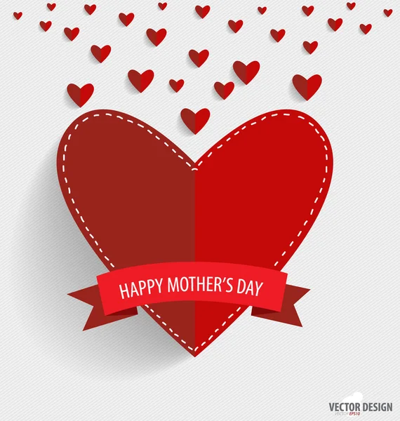 Joyeuse fête des mères, cœur en papier. Illustration vectorielle . — Image vectorielle