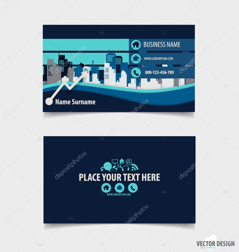 Abstract creative business card template, vector illustration.