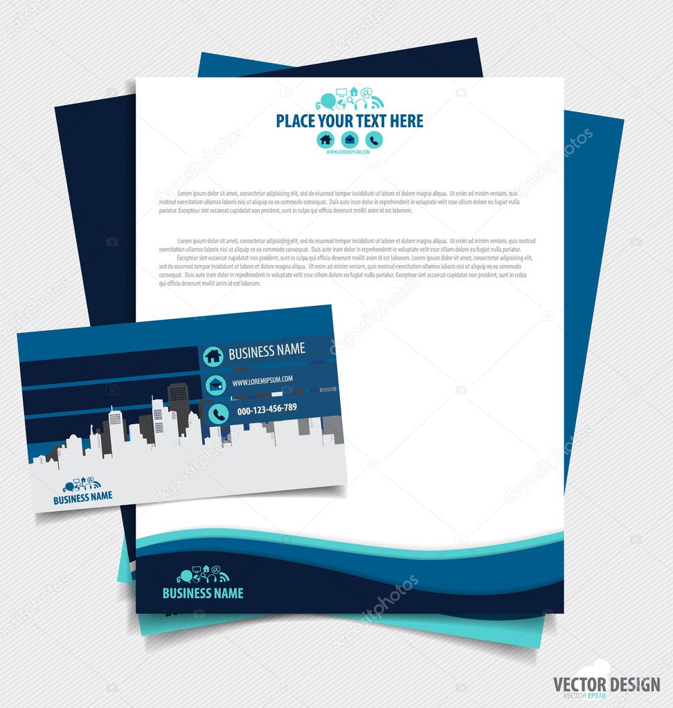 Abstract creative business paper template and business card temp