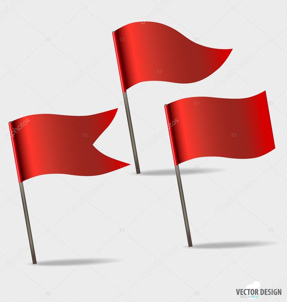 Red Flags. Vector illustration.