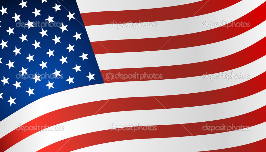 American Flag. Vector illustration.