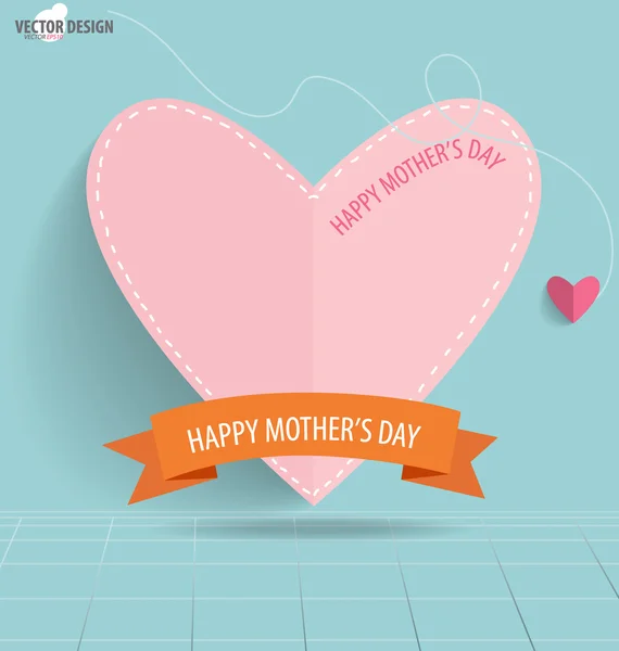 Happy Mothers's Day, paper hearts. Vector illustration. — Stock Vector