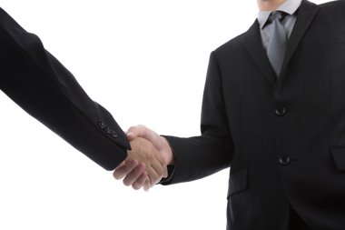 Beyaz arka plan üzerinde iş anlaşması