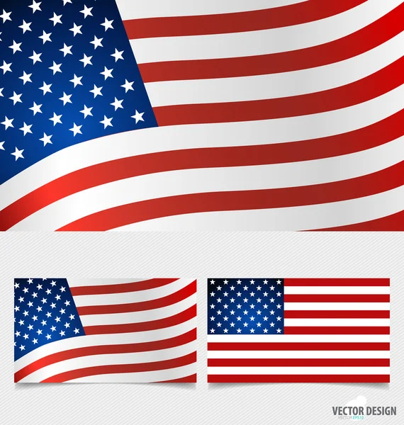 Bandera americana. Ilustración vectorial . — Vector de stock