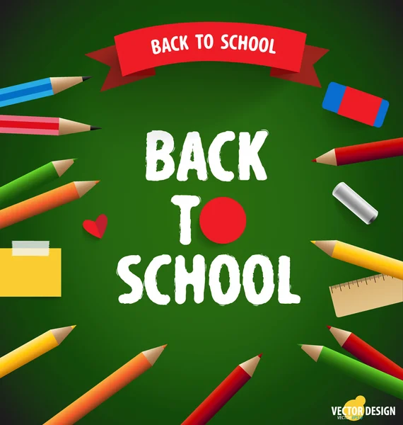 Welcome back to school, vector illustration. — Stock Vector