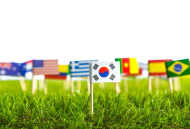 Kağıt bayrak, çim Futbol Şampiyonası 2014 için kesmek