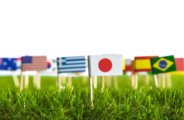 Kağıt bayrak, çim Futbol Şampiyonası 2014 için kesmek