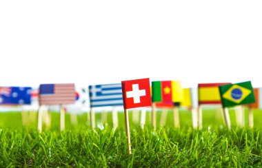 Kağıt bayrak, çim Futbol Şampiyonası 2014 için kesmek