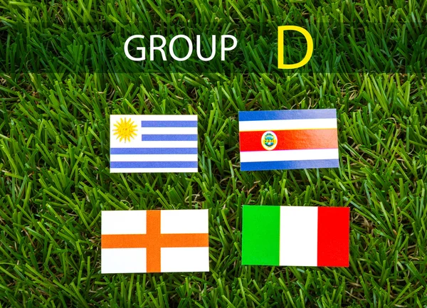 Papír vágott, zászlók, a fű a futball világbajnokság 2014, csoport — Stock Fotó