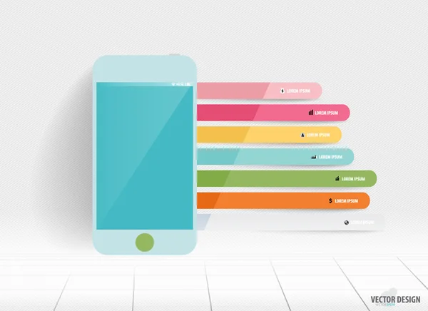 Šablona návrhu Infographic. Touchscreen zařízení s barevným — Stockový vektor
