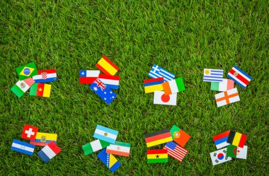Kağıt bayrak, çim Futbol Şampiyonası 2014 için kesmek