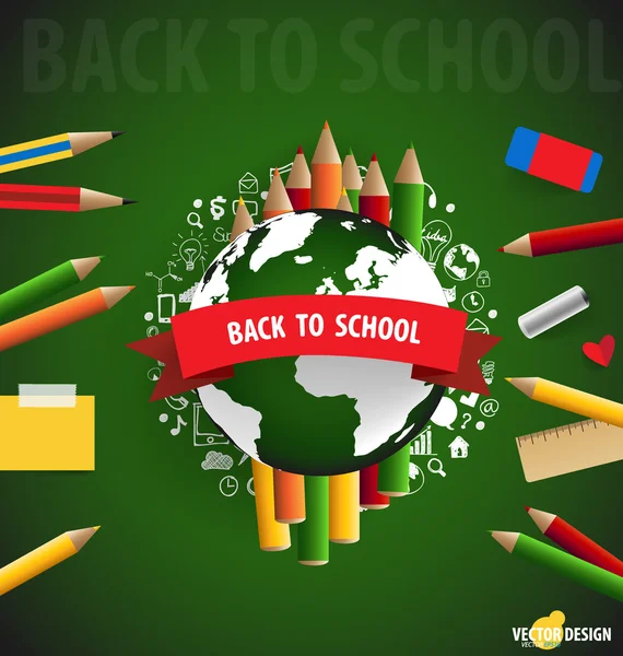 Welcome back to school, vector illustration. — Stock Vector