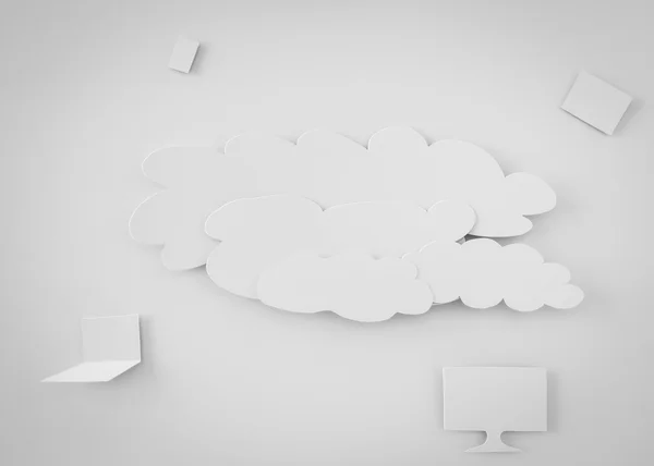 Pilvipalvelukonseptin paperileikkaus — kuvapankkivalokuva