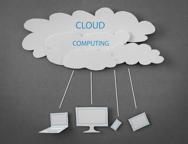 Papír vágott, cloud computing koncepció — Stock Fotó