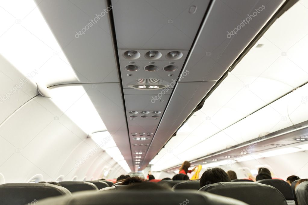 No Smoking and Fasten Seat belt Sign on Airplane