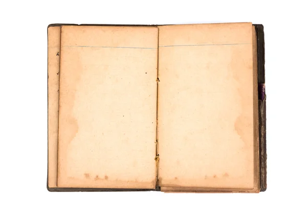 Open old book on white background — Stock Photo, Image