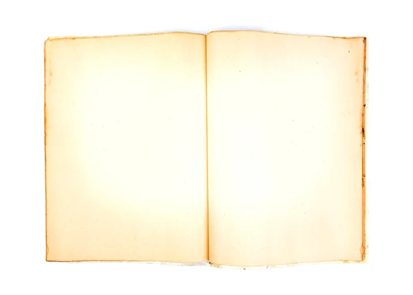 Open old book on white background — Stock Photo, Image