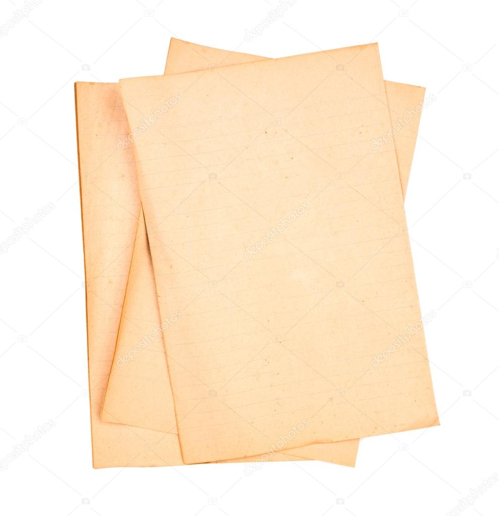 Old paper isolated on a white background