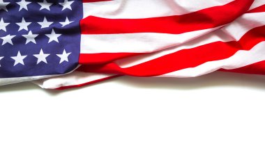 Beyaz arkaplanda Amerikan bayrağı