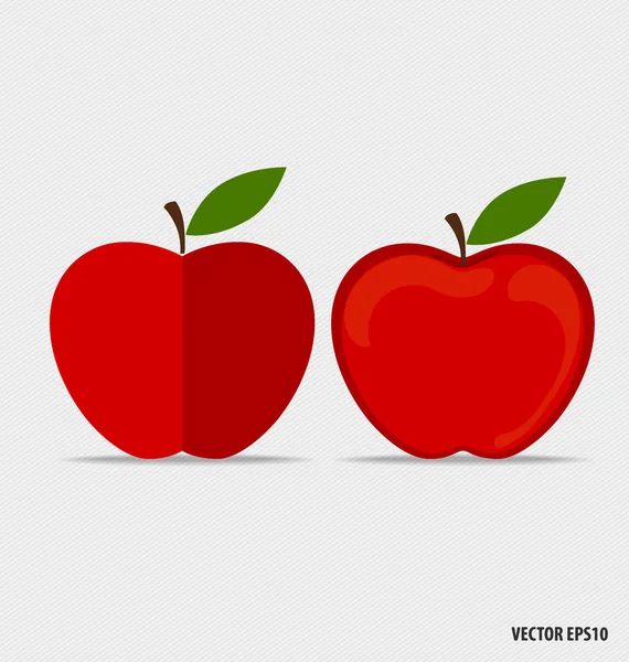 Una manzana roja. Ilustración vectorial — Vector de stock