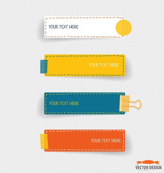 Cute note papers, Business working elements for web design, mob — стоковый вектор