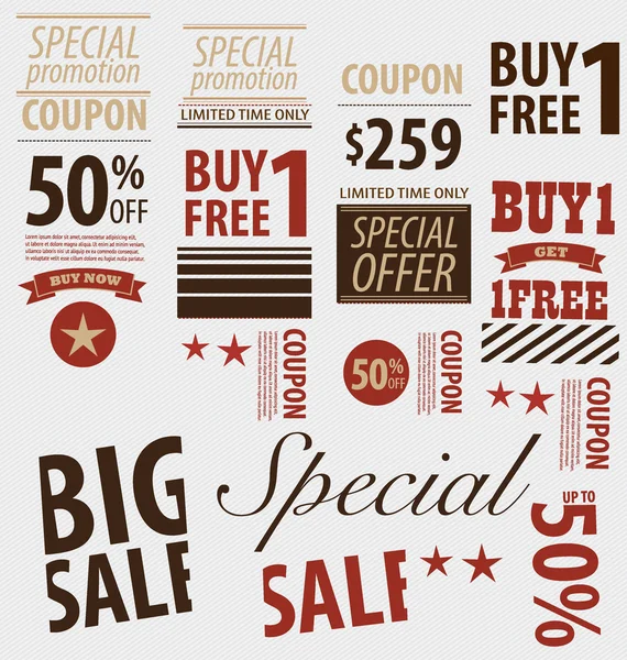 Word for Price tag, sale coupon, voucher. Vector illustration. — Stock Vector