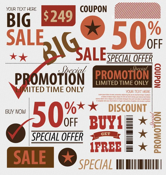 Word for Price tag, sale coupon, voucher. Vector illustration. — Stock Vector