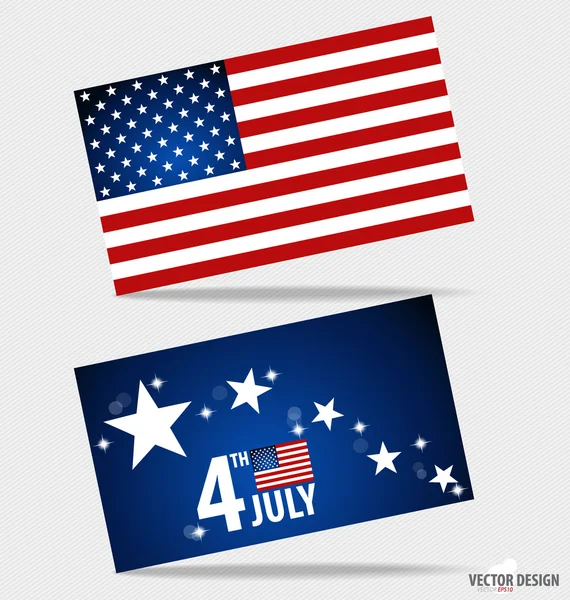 American Flag and note papers, ready for your message. Vector il — Stock Vector