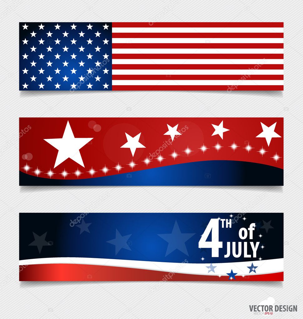 American Flag and note papers, ready for your message. Vector il