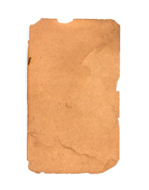 Beyaz arkaplanda izole edilmiş eski kağıt