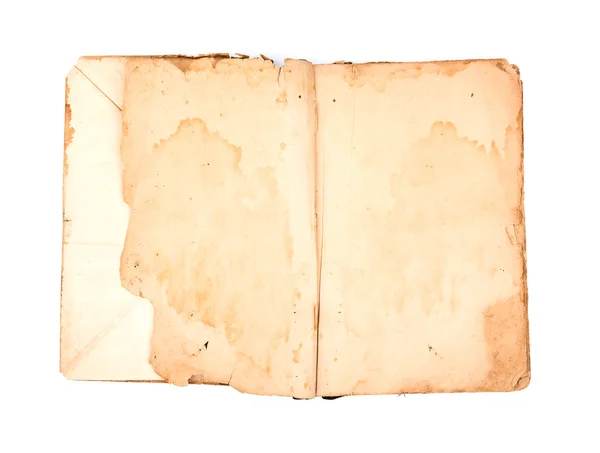 Open old book on white background — Stock Photo, Image