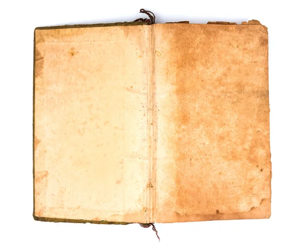 Beyaz arkaplan üzerine eski kitabı aç — Stok fotoğraf