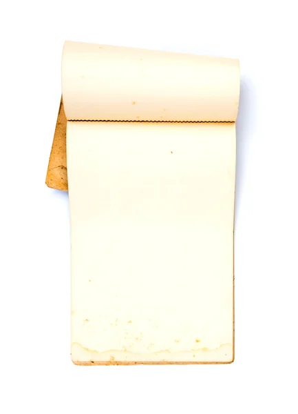 Beyaz arkaplan üzerine eski kitabı aç — Stok fotoğraf