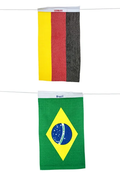 Futball világbajnokság 2014-re Németország és Brazília zászlók — Stock Fotó
