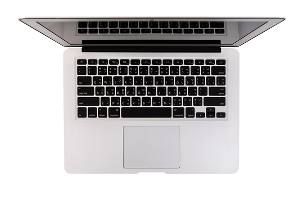 Bovenaanzicht van moderne laptop — Stockfoto