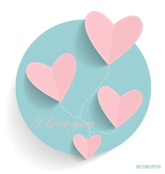 Cute note paper with hearts. Vector illustration. — Stock Vector
