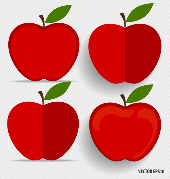 Красные яблоки. Векторная иллюстрация . — стоковый вектор