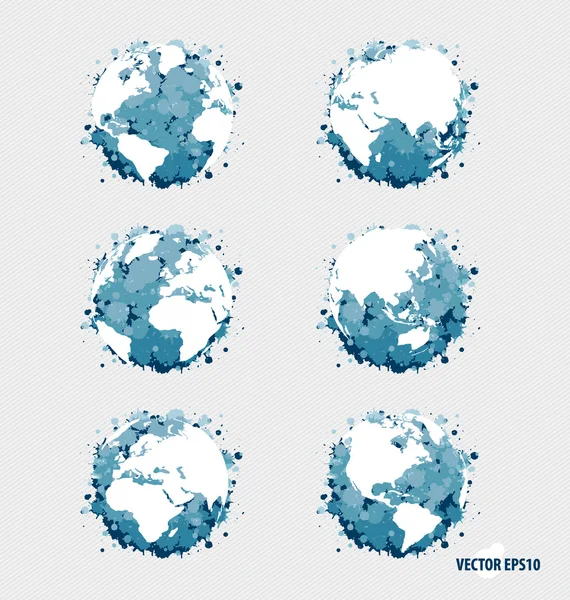 Collezione di globo moderno. Illustrazione vettoriale . — Vettoriale Stock
