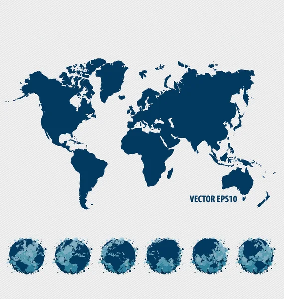 Coleção de mapa do mundo e globo moderno. Ilustração vetorial . — Vetor de Stock