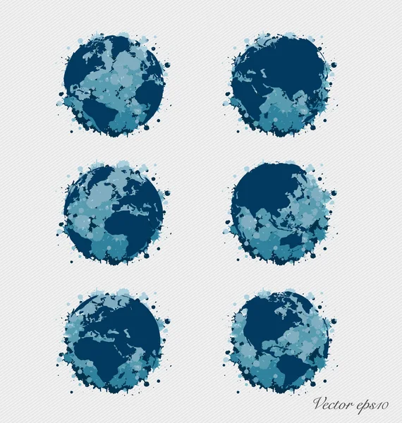 Collection of modern globe. Vector Illustration. — Stockvector