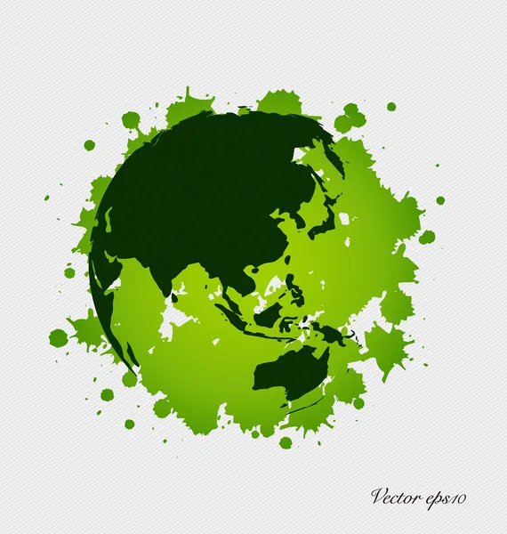 Modern green globe. Vector Illustration. — Stock Vector