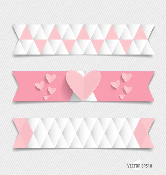 Cute note paper with hearts. Vector illustration. — Stock Vector